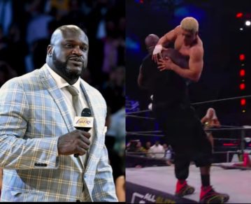 La impresionante caída de Shaquille O’Neal en su debut en la lucha libre: el ex basquetbolista de la NBA terminó hospitalizado luego del KO