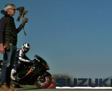 El singular duelo entre una Suzuki Hayabusa y un halcón peregrino