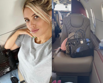 Cómo es y cuánto vale la cartera de Hermès que lució Wanda en su avión privado con destino a París