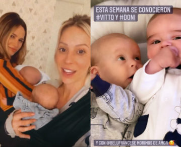 Noelia Marzol y Belén Francese compartieron su primer encuentro tras haber tenido a Donatello y Vitto