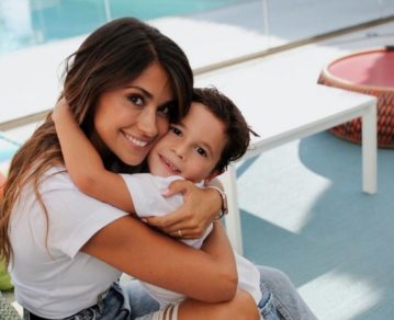 Antonela Roccuzzo subió un video de Mateo Messi gambeteando como su papá en las calles de Paris