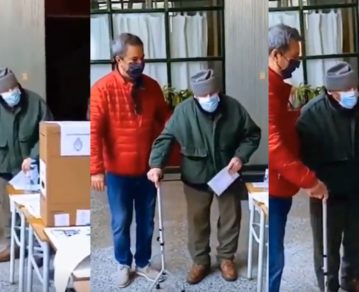 PASO 2021: un hombre de 103 años votó a pesar de estar exceptuado y fue ovacionado