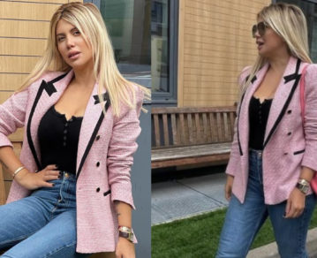 Wanda Nara lució una chaqueta Chanel y la compararon con Marge Simpson