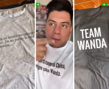 Mariano de la Canal "comercializó" el Wandagate: qué dicen las remeras que comenzó a vender sobre el enfrentamiento entre Wanda Nara y China Suárez