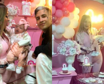 L-Gante festejó el primer mes de su hija Jamaica con una celebración total pink