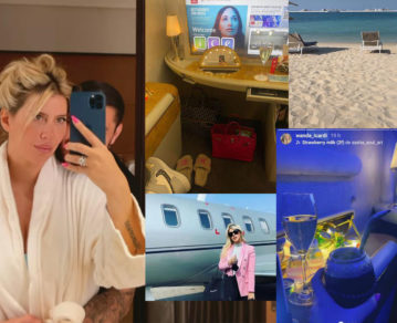 Wanda Nara y Mauro Icardi: así es el impresionante y lujoso avión en el que viajaron a Dubai