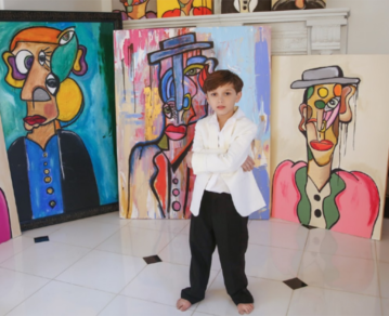 Quién es el niño prodigio de la pintura: tiene 10 años y varios artistas ya compran sus piezas a miles de dólares