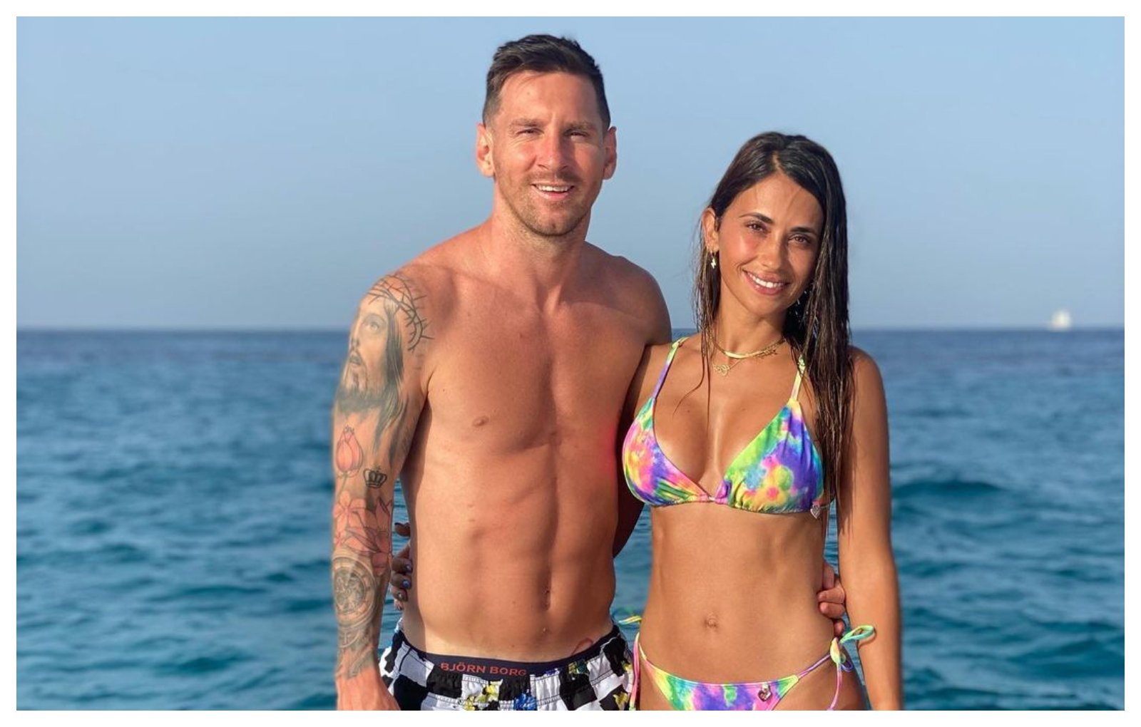 La foto de Lionel Messi y Antonela Roccuzzo en una pelopincho que