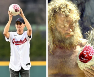 ¡Una pelota emblemática! Tom Hanks reapareció en un evento deportivo y llevó a “Wilson”