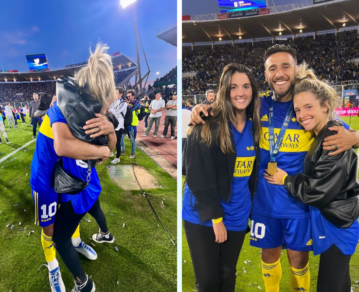 Eduardo Toto Salvio festejó el triunfo de Boca Juniors a los besos con Sol Rinaldi, su nueva novia