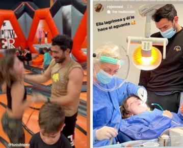 Sabrina Rojas compartió una foto del Tucu López acompañando a su hija al dentista: "ella lagrimea, él le hace el aguante"