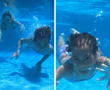 ¡Francesca Defederico ya está bien! Cinthia Fernández compartió un video de su hija en la pileta muy feliz