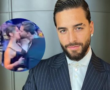 El apasionado beso de Maluma y su novia en pleno recital