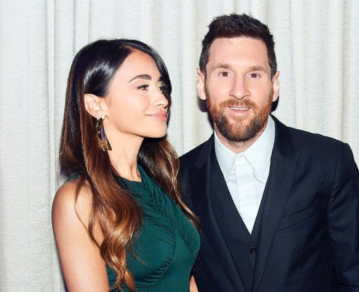 El glamoroso look de Antonela Roccuzzo y Lionel Messi en una gala en París