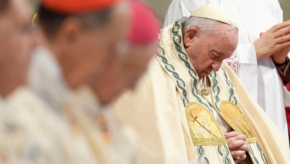 El Papa Francisco dirigió la Misa para conmemorar la Jornada Mundial de la Paz en la Basílica de San Pedro en el Vaticano, el 1 de enero de 2023.