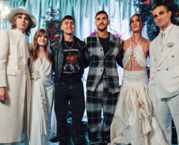 La “pseudo boda” de Måneskin con Paulo Dybala y Oriana Sabatini como invitados de honor