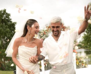 Las fotos oficiales del casamiento de Giorgian De Arrascaeta y Camila Bastiani