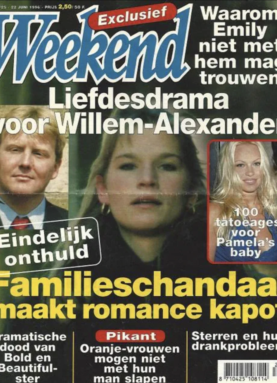 "Drama de amor para William Alexander. El escándalo familiar destruye el romance", titulaba la revista Weejend haciendo referencia a que los problemas con la familia de Máxima motivaron la ruptura.