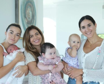 Las tiernas fotos de Olivia, la hija del Kun Agüero y Sofía Calzetti, con sus primeras amigas