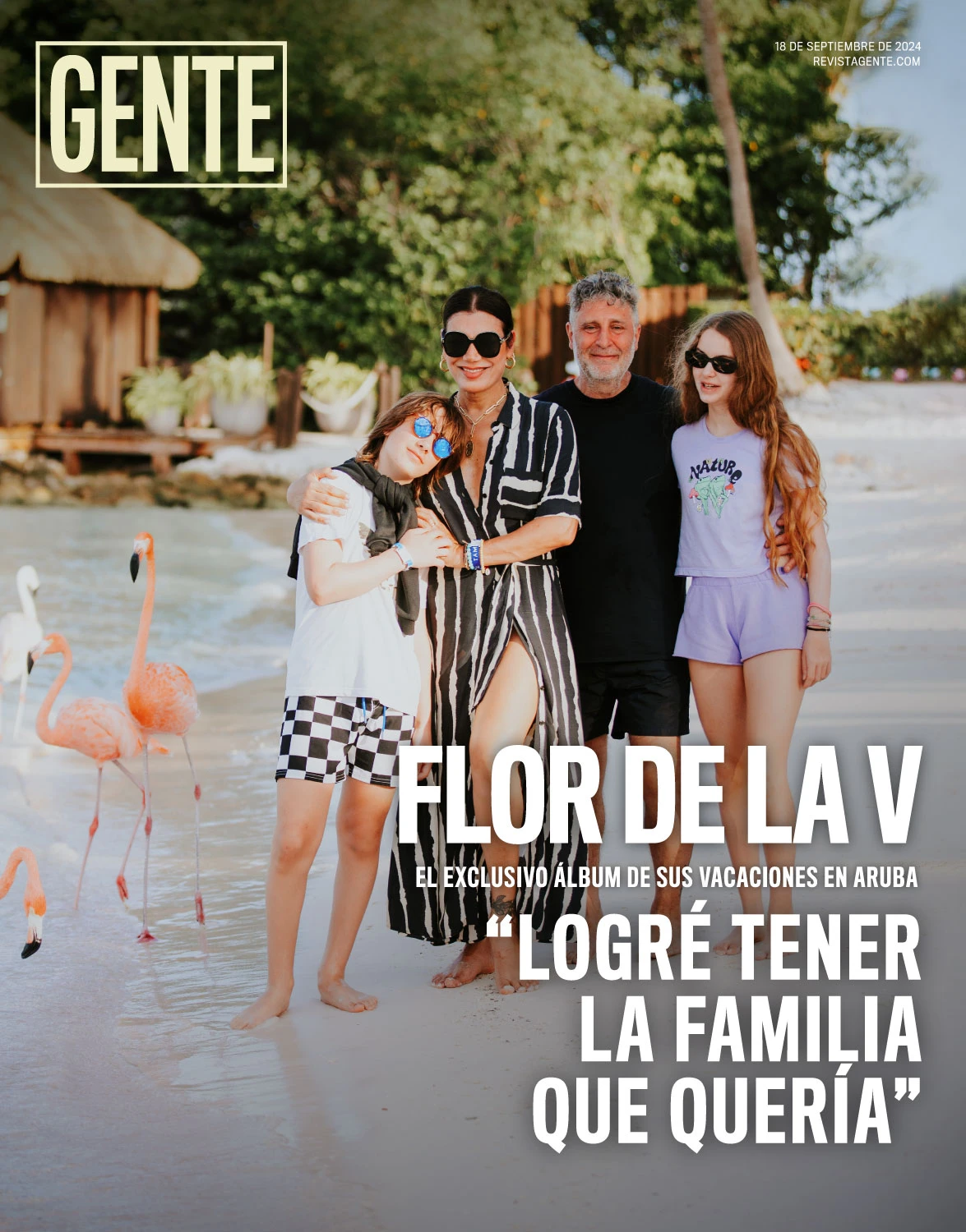 Flor de la V y Pablo Goycochea posan con Paul e Isabella en exclusiva para Revista GENTE.