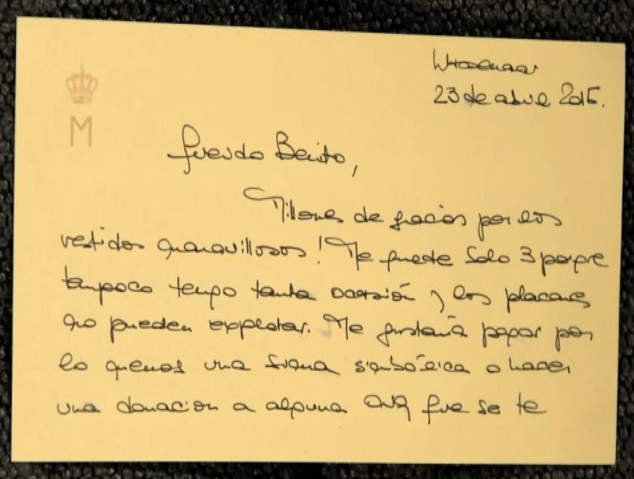 carta de maxima zorreguieta a benito