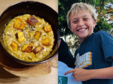 Esteban Bullrich cocina Risotto di zucca con su hijo Lucas