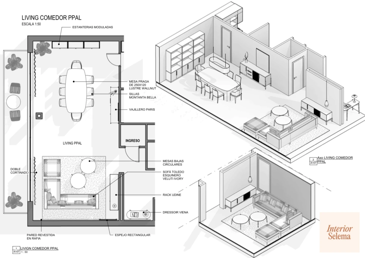 Los secretos del living/comedor. 