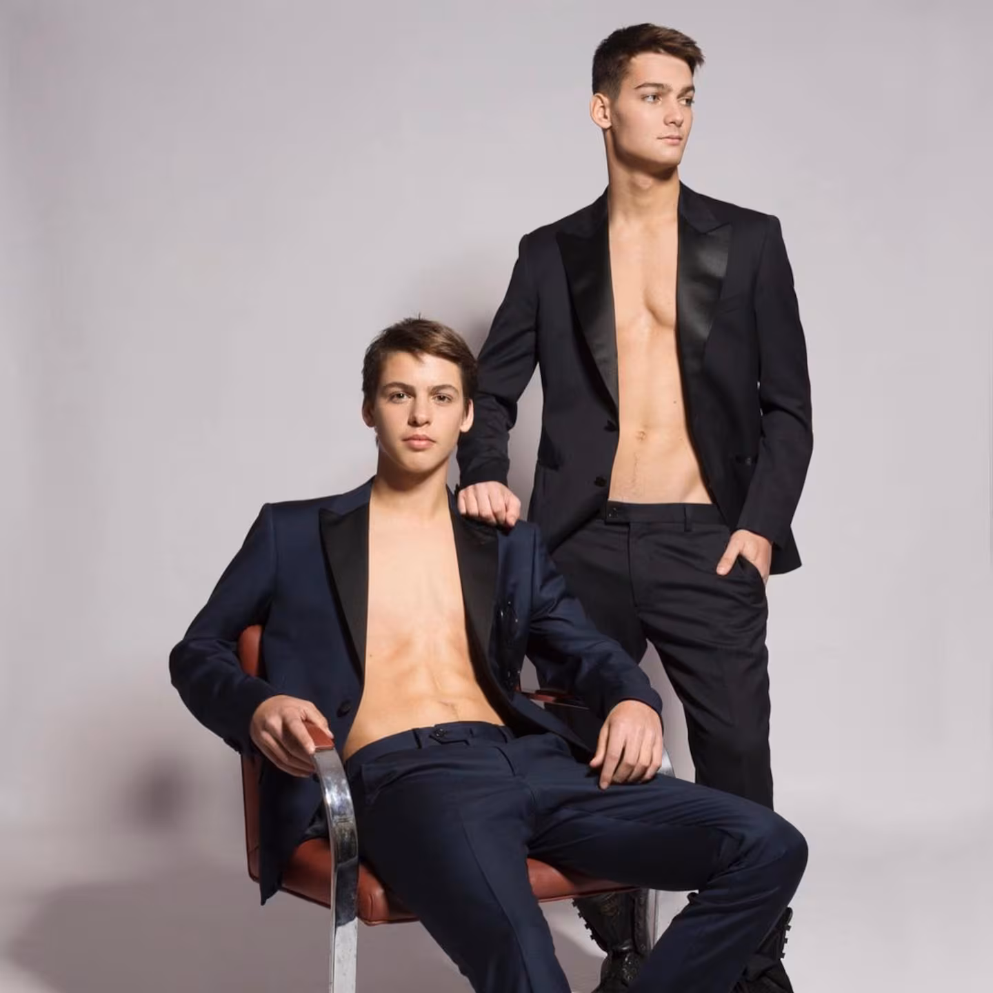 Tiziano y Benicio Gravier en su primera producción profesional. 